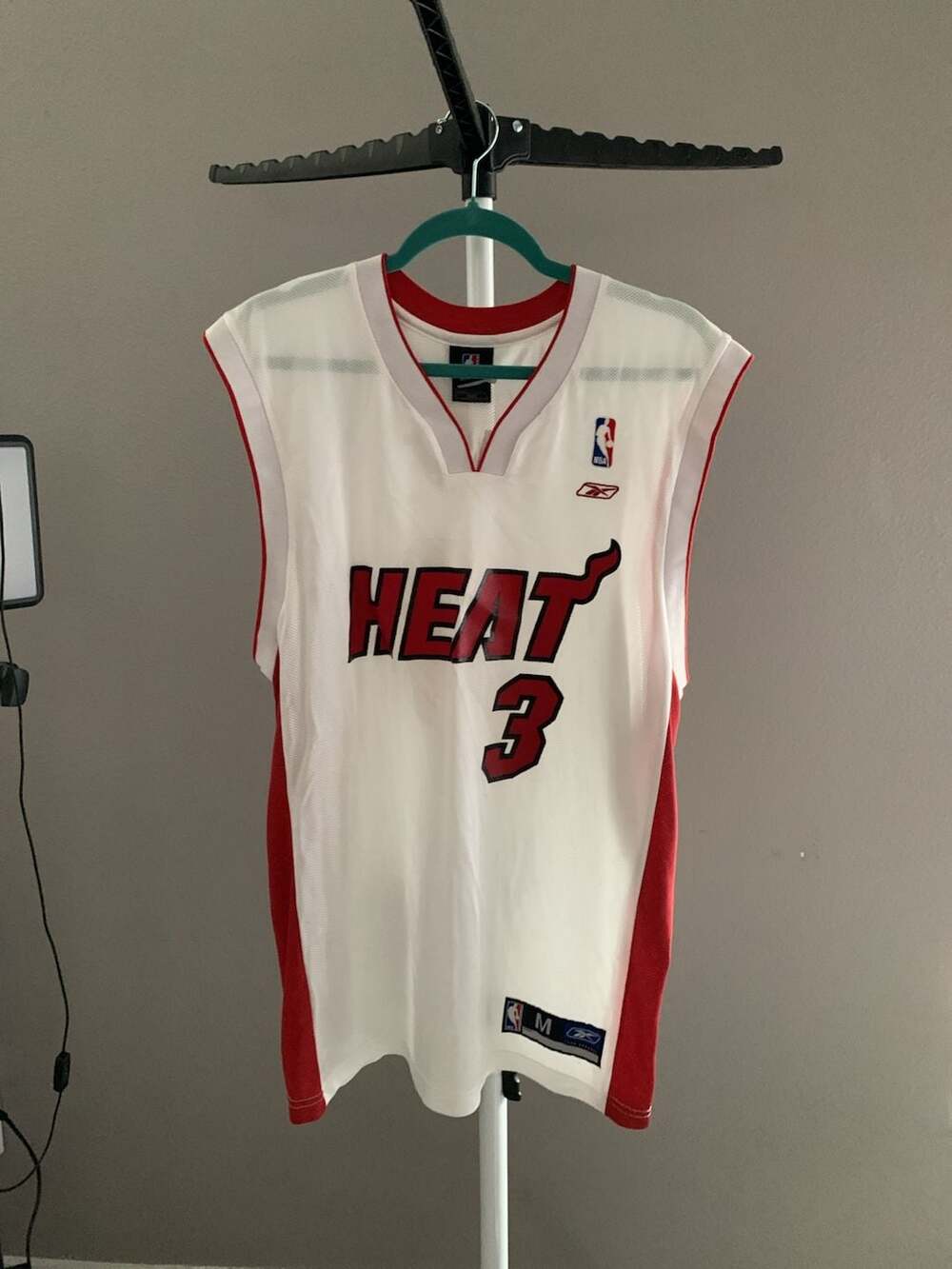 Vintage Reebok Miami Heat Dwyane Wade #3 NBA Basketball Jersey White Size M